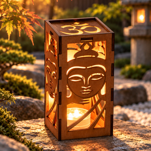 Buddha Zen fa mécsestartó � Lézervágott dekoráció - Meska.hu
