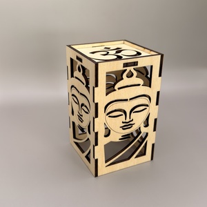 Buddha Zen fa mécsestartó � Lézervágott dekoráció - otthon & életmód - gyertya, illat, aroma - mécses és mécsestartó - Meska.hu