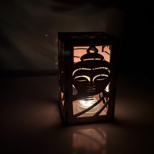 Buddha Zen fa mécsestartó � Lézervágott dekoráció - otthon & életmód - gyertya, illat, aroma - mécses és mécsestartó - Meska.hu