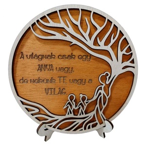 Anyák napi köszöntő ajándék, dekoráció, lézervágott, 19cm - otthon & életmód - dekoráció - kép & falikép - fából készült kép - Meska.hu