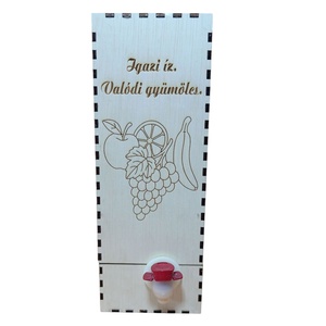Lézervágott doboz 3l bag-in-box gyümölcslevekhez, 19x12x31cm - otthon & életmód - konyhafelszerelés, tálalás - italos kellékek - italtartó - Meska.hu