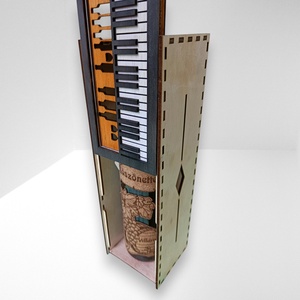 Lézervágott, kézműves bortartó zongora mintával, a bor és a zene szerelmeseinek - otthon & életmód - konyhafelszerelés, tálalás - italos kellékek - boros díszdoboz - Meska.hu