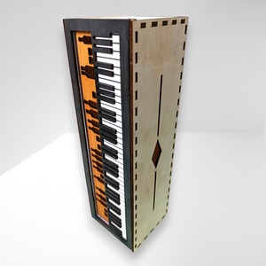 Lézervágott, kézműves bortartó zongora mintával, a bor és a zene szerelmeseinek - otthon & életmód - konyhafelszerelés, tálalás - italos kellékek - boros díszdoboz - Meska.hu