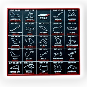  2026-os F1 Versenynaptár Falitábla - 3D nyomtatott kiadás - Meska.hu