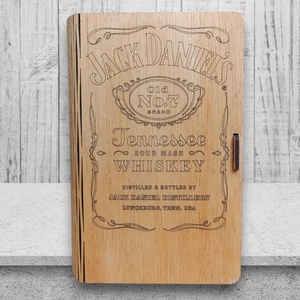  Lézervágott Whiskey Tartó Ajándékdoboz - Jack Daniel's Design - esküvő - emlék & ajándék - doboz - Meska.hu