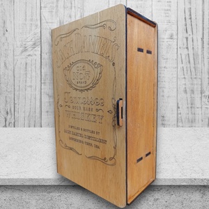 Lézervágott Whiskey Tartó Ajándékdoboz - Jack Daniel's Design - esküvő - emlék & ajándék - doboz - Meska.hu