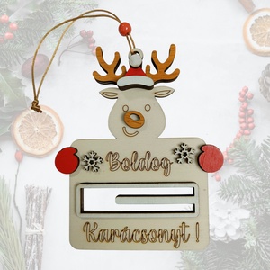 Karácsonyi Pénzátadó, Rénszarvas (2 db) - karácsony - karácsonyi ajándékozás - karácsonyi ajándékcsomagolás - Meska.hu