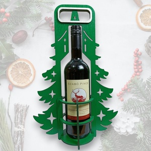 Karácsonyi Bortartó, Fenyőfa (25x11x38 cm), Otthon & Életmód, Konyhafelszerelés, tálalás, Italos kellékek, Italtartó, Famegmunkálás, MESKA