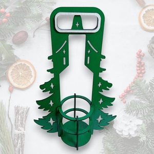 Karácsonyi Bortartó, Fenyőfa (25x11x38 cm) - otthon & életmód - konyhafelszerelés, tálalás - italos kellékek - italtartó - Meska.hu