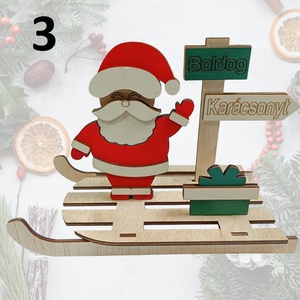 Karácsonyi Dekoráció, Szánkó (22x12x15 cm), Karácsony, Karácsonyi lakásdekoráció, Karácsonyi lakásdíszek, Famegmunkálás, MESKA