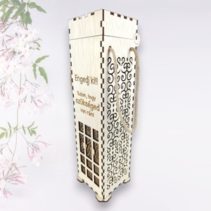 Lézervágott bortartó, Eressz ki, személyre szabható, Otthon & Életmód, Konyhafelszerelés, tálalás, Italos kellékek, Boros díszdoboz, Gravírozás, pirográfia, Famegmunkálás, MESKA