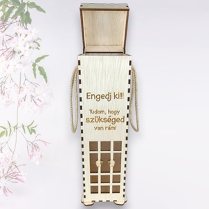 Lézervágott bortartó, Eressz ki, személyre szabható - otthon & életmód - konyhafelszerelés, tálalás - italos kellékek - boros díszdoboz - Meska.hu