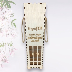 Lézervágott bortartó, Eressz ki, személyre szabható - otthon & életmód - konyhafelszerelés, tálalás - italos kellékek - boros díszdoboz - Meska.hu