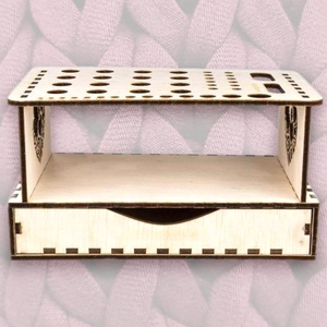 Univerzális horgolótű és eszköz tároló és mérce, 20x12x11cm - kellékek & szerszámok - szerszámok, eszközök - eszköz kötéshez, horgoláshoz - Meska.hu