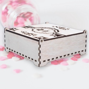 Lézervágott dobozka szalvétához, zsebkendőkhöz, bizsukhoz, 19x19x7cm - esküvő - emlék & ajándék - doboz - Meska.hu