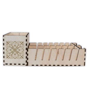 Univerzális vonalzótartó és körkés tároló, 28x15x10cm, BTK0040, natúr, Otthon & Életmód, Lakástextil, Varrókellék, Famegmunkálás, MESKA