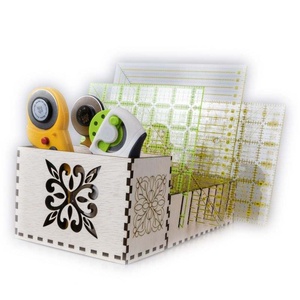 Univerzális vonalzótartó és körkés tároló, 28x15x10cm, BTK0040, natúr - otthon & életmód - lakástextil - varrókellék - Meska.hu