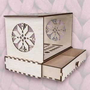 Univerzális zoknikötőtű és eszköz tároló és mérce, 20x12x15cm, BTK0039, natúr - kellékek & szerszámok - szerszámok, eszközök - eszköz kötéshez, horgoláshoz - Meska.hu