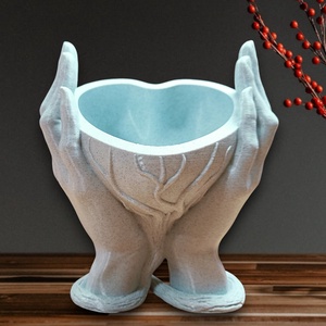 Márvány ölelés - szív alakú kaspó, virágtartó, 3D nyomtatott - otthon & életmód - virágdekoráció - virágtartó - kaspó - Meska.hu