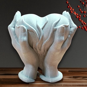 Márvány ölelés - szív alakú kaspó, virágtartó, 3D nyomtatott - otthon & életmód - virágdekoráció - virágtartó - kaspó - Meska.hu