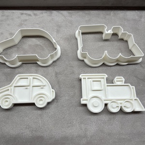 3D Nyomtatott Süti Kinyomó és Szaggató - Autó és Vonat mintával - otthon & életmód - konyhafelszerelés, tálalás - sütés, főzés - sütikiszúró - Meska.hu