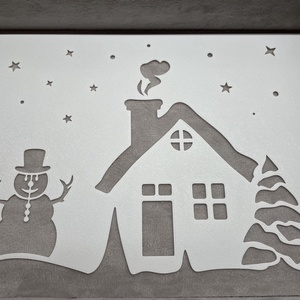 3D nyomtatott karácsonyi és ünnepi sablonok ablakra, tükörre - hóspray-hez, krétafilchez - otthon & életmód - dekoráció - ajtó- és ablak dekoráció - ablakdísz - Meska.hu