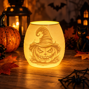 Halloweeni Tökös Litofánia Mécsestartó - Meska.hu