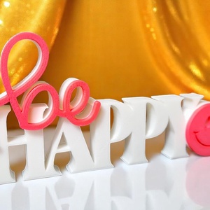 be HAPPY - Légy vidám!  - Motiváló felirat - otthon & életmód - dekoráció - kép & falikép - 3d képek - Meska.hu