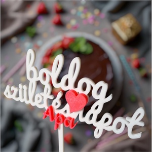 Szülinapi torta díszítés - sima - Anya - Apa ferirattal - otthon & életmód - dekoráció - dísztárgy - Meska.hu