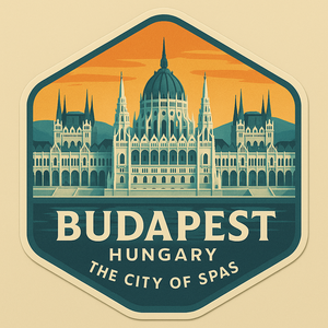 Budapesti Matricák - Parlament, Lánchíd, Citadella, Budavári Sikló - otthon & életmód - autó - autós matrica - Meska.hu