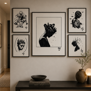 A Város Bennem - fekete-fehér művészi falikép / eredeti markerrajz vagy 50�70 cm-es nyomat - otthon & életmód - dekoráció - kép & falikép - poszter - Meska.hu