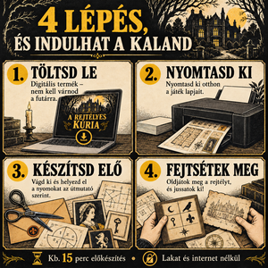 A Rejtélyes Kúria Szabadulószoba társas játék  - játék & sport - készségfejlesztő és logikai játék - logikai játékok - Meska.hu