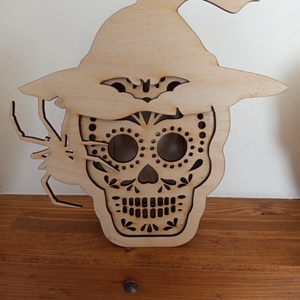 Lézerrel Vágott Koponya sorozat kalapos - otthon & életmód - dekoráció - asztal és polc dekoráció - asztaldísz - Meska.hu