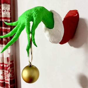 Grinch kéz - Karácsonyi fali dekoráció - 3D nyomtatott - Meska.hu