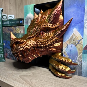 Sárkányos Könyvtámasz - Színváltós - Bordó-Arany, Otthon & Életmód, Dekoráció, Asztal és polc dekoráció, Könyvtámasz, , MESKA