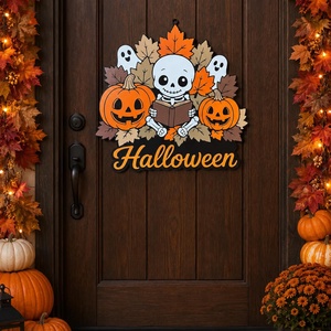 Nagy őszi/halloween ajtó tábla - kopogtató - csonti - otthon & életmód - dekoráció - ajtó- és ablak dekoráció - ajtódísz & kopogtató - Meska.hu