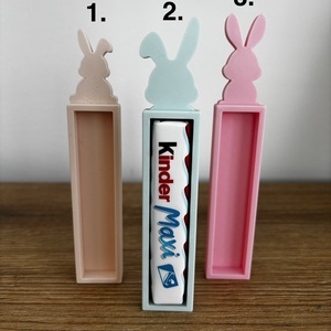 Húsvéti nyuszis Kinder Maxi csoki tartó � dekoráció és ajándék - ünnepi díszek, dekorációk - húsvéti díszek és dekorációk - húsvéti ajándékátadó - Meska.hu