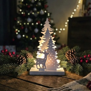 Egyedi 3D nyomtatott LED-es karácsonyi dísz � Szarvas és fenyő. - Meska.hu