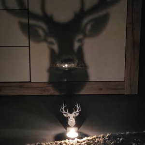 Különleges árnyékvető szarvas, mécsestartó. - Meska.hu