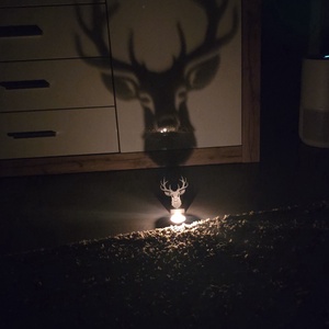 Különleges árnyékvető szarvas, mécsestartó. - otthon & életmód - dekoráció - dísztárgy - Meska.hu