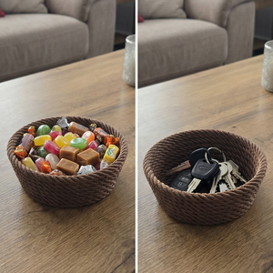 Rusztikus Kötélfonat Mintás Kosár - otthon & életmód - dekoráció - asztal és polc dekoráció - dekorációs tál, tartó - Meska.hu