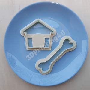 Kutya sütikiszúró szett 2d kutyacsont és kutyaház süteményszaggató forma keksz mézeskalács 3D nyomtatás eb kiszúró forma -  - Meska.hu