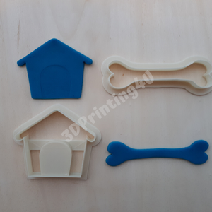 Kutya sütikiszúró szett 2d kutyacsont és kutyaház süteményszaggató forma keksz mézeskalács 3D nyomtatás eb kiszúró forma -  - Meska.hu