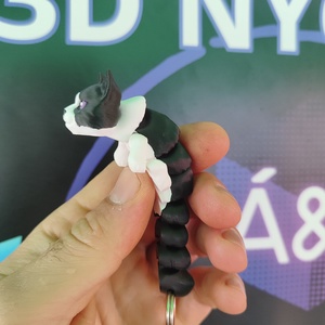 3D Cica kulcstartó(fekete-fehér) - táska & tok - kulcstartó & táskadísz - kulcstartó - Meska.hu