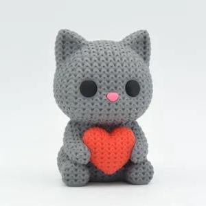 Kötött Hatású 3D Nyomtatott Cica, Otthon & Életmód, Dekoráció, Dekoratív figurák és szobrok, Mindenmás, MESKA