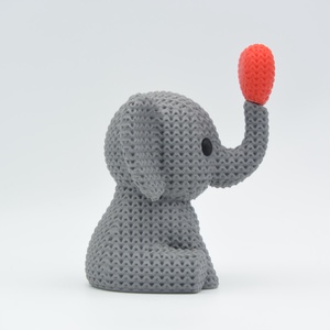 Kötött Hatású 3D Nyomtatott Elefánt - játék & sport - plüssállat & játékfigura - elefánt - Meska.hu