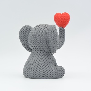 Kötött Hatású 3D Nyomtatott Elefánt - játék & sport - plüssállat & játékfigura - elefánt - Meska.hu