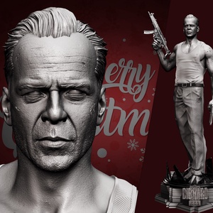 Die Hard John McClane 1/6 méretű szobor - művészet - szobor - Meska.hu