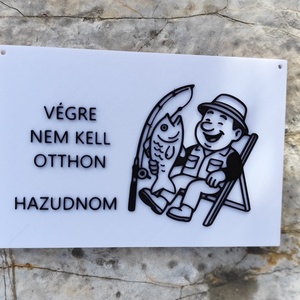 Vicces tábla - horgász - Meska.hu