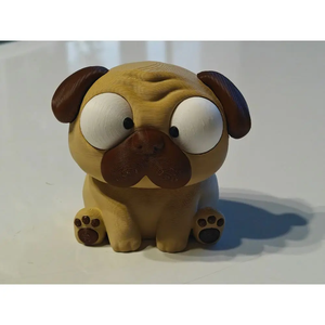 Mogyi - vicces mopsz kutyus figura mozgatható szemekkel, 3D nyomtatott asztali dísz, kutyás ajándék - otthon & életmód - dekoráció - dekoratív figurák és szobrok - Meska.hu